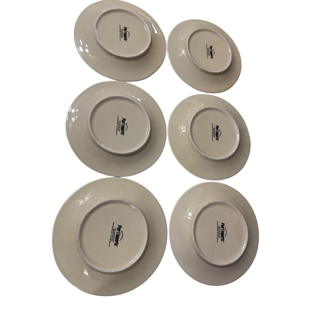 6 Pier 1 Imports Sonora Yellow Moroccan Style Ceramic Appetizer Plates  6.5" - Picture 3 of 5